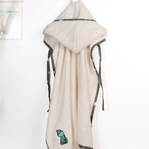 Κάπα Με Κέντημα bebe Dinosaur 181 75X85 Ecru-Grey 100% Cotton