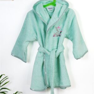 Μπουρνούζι Με Κέντημα kids Deer 199 Size: 02 Mint 100% Cotton