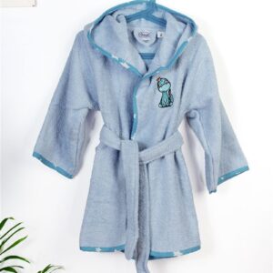 Μπουρνούζι Με Κέντημα kids Dinosaur 179 Size: 02 Sky Blue 100% Cotton