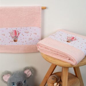 ΠΕΤΣΕΤΑ Με Ψηφιακή Εκτύπωση Σετ 2 τεμ bebe Into The Sky 68 30X50,70X140 Ροζ 100% Cotton