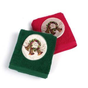 Χριστουγεννιάτικο Σετ Πετσέτες 2 τεμ. 40X60 Jingle Bells Κόκκινο-Πράσινο