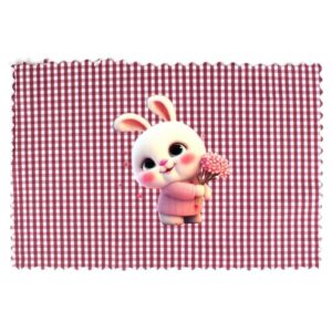 Σουπλά Φαγητού bebe Cute Bunny 37 35X50 Μπορντό Υφασμάτινο