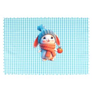 Σουπλά Φαγητού bebe Winter Bunny 39 35X50 Σιελ Υφασμάτινο