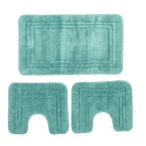 Πατάκι Μπάνιου Σετ 3 τεμ ZUCCHI 1τεμ 55X90, 2 τεμ 45X50 Petrol 100% Cotton