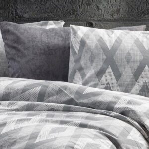 Μαξιλαροθήκη Εμπριμέ Ευδοξία 480 50X70 Grey 70/30 Cott/Pol