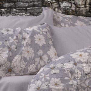 Μαξιλαροθήκη Εμπριμέ Ήρα 426 50X70 Grey 70/30 Cott/Pol.