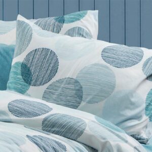 Μαξιλαροθήκη Εμπριμέ Κοραλία 467 50X70 Petrol 70/30 Cott/Pol