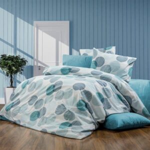 Παπλωματοθήκη Εμπριμέ Κοραλία 467 160X240 Petrol 70/30 Cott/Pol