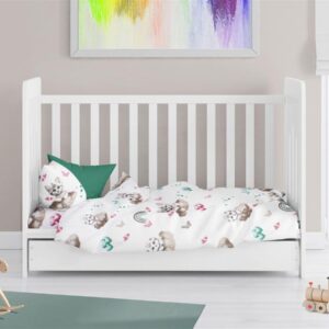 Παπλωματοθήκη Εμπριμέ bebe Kitten 560 120X160 Petrol 100% Cotton