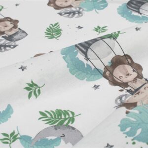 Σεντονάκι Λίκνου bebe Lion 533 80X110 Sky Blue 100% Cotton