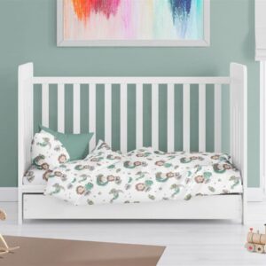 Παπλωματοθήκη Εμπριμέ bebe Lion 534 120X160 Green 100% Cotton