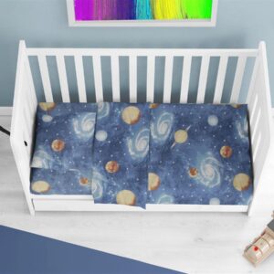 Κατωσέντονο Με Λάστιχο bebe Milky Way 185 0,70X1,40X0,15 Blue 100% Cotton