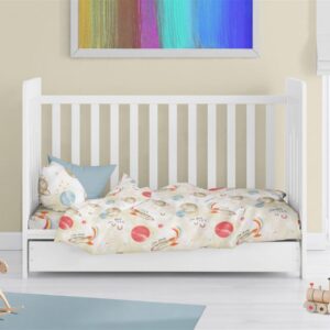 Παπλωματοθήκη Εμπριμέ bebe Spaceship 186 120X160 Beige 100% Cotton