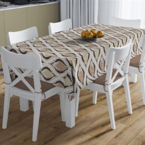 Αλέκιαστο Σετ 2 τεμ (Τραπ/λο 140X140 & Τραβέρσα 40X140) Cyclops 460 Beige 70/30 Cott/Pol