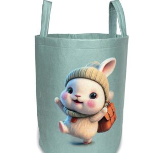 Παιδικό Καλάθι Αποθήκευσης Happy Bunny 42 50X30X45 cm Βεραμάν Υφασμάτινο