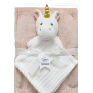 Νάνι-Πανάκι Παρηγοριάς bebe σετ 2 τεμ. Unicorn 06 33X33 & Κουβέρτα Coral Fleece 75X100 cm White-Pink 100% Polyester
