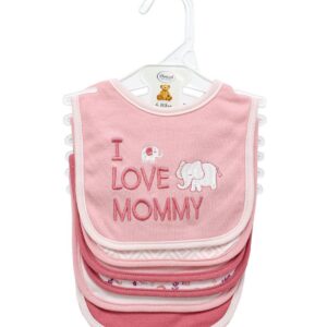 Σαλιάρα Interlock & Επένδυση Terry με Velcro bebe Σετ 6 Τεμ. Elephant 22 30X20 Pink 60/40 Cott/Pol