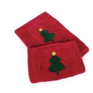 Χριστουγεννιάτικο Σετ Πετσέτες 2 τεμ. 30X50, 50X90 Christmas Tree Κόκκινο 100% Cotton