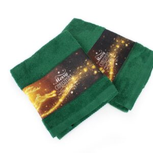 Χριστουγεννιάτικο Σετ Πετσέτες 2 τεμ. 30X50, 50X90 Merry Christmas Πράσινο 100% Cotton