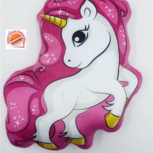 Μαξιλάρι 3D Unicorn 06 35 cm Pink 100% Velboa