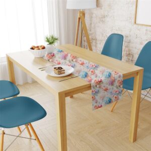 Αλέκιαστη Τραβέρσα Ψηφιακής Εκτύπωσης Ορτανσίες 464 40X180 Multi 70/30 Cott/Pol