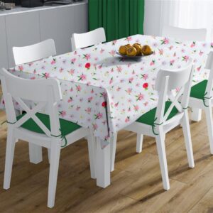 Αλέκιαστο Καρέ Ψηφιακής Εκτύπωσης Daisies 463 90X90 White-Pink 70/30 Cott/Pol