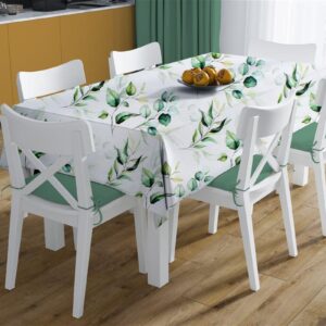 Αλέκιαστο Καρέ Ψηφιακής Εκτύπωσης Green Leaves 462 90X90 White-Green 70/30 Cott/Pol