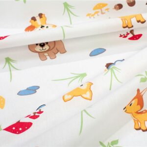 Σεντονάκι Λίκνου bebe Forest Animals 570 80X110 White-Sky Blue 100% Cotton