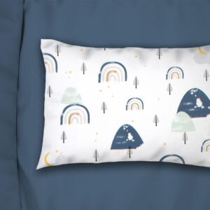 Μαξιλαροθήκη Εμπριμέ bebe Rainbow 574 35X45 White-Blue 100% Cotton