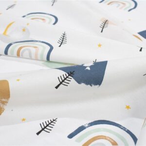 Πάνα Χασέ bebe Rainbow 574 80X80 White-Blue 100% Cotton