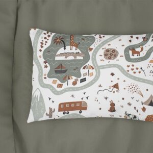 Μαξιλαροθήκη Εμπριμέ kids Countryside 580 50X70 White-Mint 100% Cotton