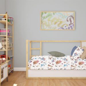 Σεντόνια Εμπριμέ Σετ 3 τεμ bebe Dinosaur 519 120X160 White-Blue 100% Cotton