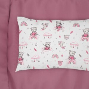 Μαξιλαροθήκη Εμπριμέ kids Cloudy Bear 582 50X70 White-Pink 100% Cotton