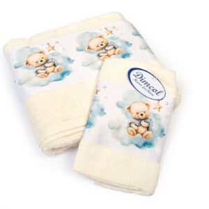 Πετσέτα Σετ 2 τεμ Με Ψηφιακή Εκτύπωση bebe Cute Bear 303 30X50,70X140 Ecru 100% Cotton