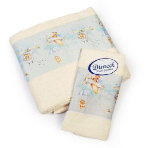 Πετσέτα Σετ 2 τεμ Με Ψηφιακή Εκτύπωση bebe Helicopter 307 30X50,70X140 Ecru 100% Cotton