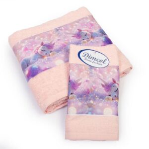 Πετσέτα Σετ 2 τεμ Με Ψηφιακή Εκτύπωση bebe Dreaming Unicorn 320 30X50,70X140 Pink 100% Cotton