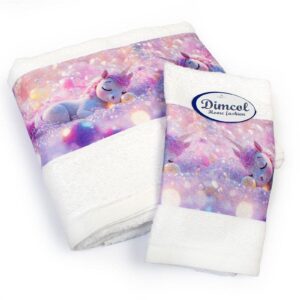 Πετσέτα Σετ 2 τεμ Με Ψηφιακή Εκτύπωση bebe Dreaming Unicorn 321 30X50,70X140 White 100% Cotton