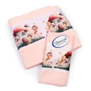 Πετσέτα Σετ 2 τεμ Με Ψηφιακή Εκτύπωση bebe Fairies 330 30X50,70X140 Pink 100% Cotton