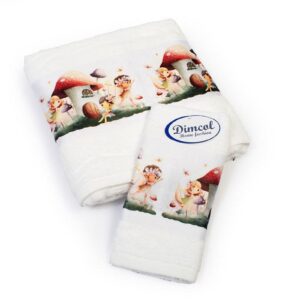 Πετσέτα Σετ 2 τεμ Με Ψηφιακή Εκτύπωση bebe Fairies 331 30X50,70X140 White 100% Cotton