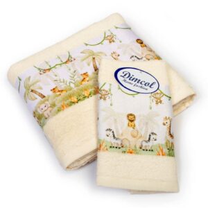 Πετσέτα Σετ 2 τεμ Με Ψηφιακή Εκτύπωση bebe Jungle 351 30X50,70X140 Ecru 100% Cotton