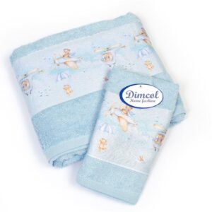 Πετσέτα Σετ 2 τεμ Με Ψηφιακή Εκτύπωση bebe Helicopter 305 30X50,70X140 Sky Blue 100% Cotton