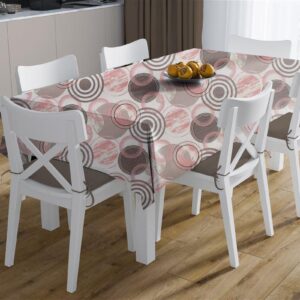 Τραπεζομάντηλο Αλέκιαστο Circles 469 140X180 Coral 70/30 Cott/Pol