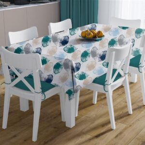 Τραπεζομάντηλο Αλέκιαστο Leaves 466 140X180 Petrol 70/30 Cott/Pol