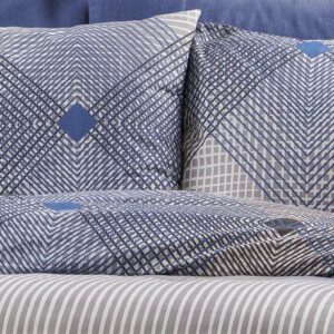 Μαξιλαροθήκη Εμπριμέ Καλλιρόη 604 50X70 Grey-Blue 70/30 Cott/Pol