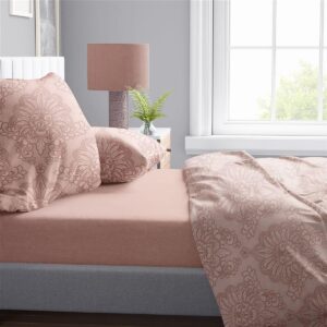 Σεντόνια Εμπριμέ Σετ 4 τεμ Άρτεμις 703 240X270 Dusty Rose 100% Cotton