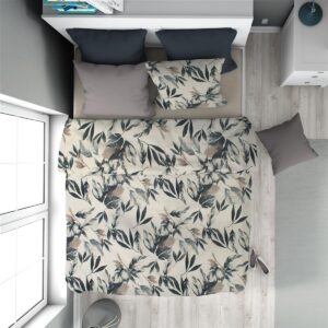 Παπλωματοθήκη Εμπριμέ Ευριδίκη 710 160X240 Ecru-Black 100% Cotton