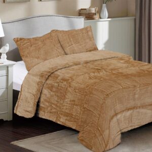 Κουβέρτα Coral Fleece Solid 02 220X240 Beige 100% Polyester