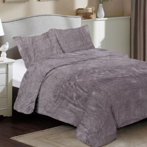 Κουβέρτα Coral Fleece Solid 06 220X240 Grey 100% Polyester - Image 1