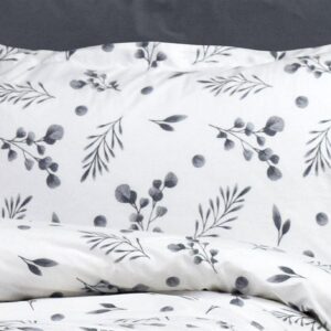 Μαξιλαροθήκη Εμπριμέ Μυρτώ 350 50X70 Grey 100% Cotton Flannel