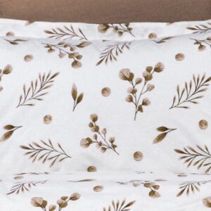 Μαξιλαροθήκη Εμπριμέ Μυρτώ 352 50X70 Beige 100% Cotton Flannel - Image 1